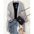 thumbnail image 4 of SURJDE Women's Long Batwing Sleeve Open Front Chunky Knit Cardigan Sweater, 4 of 7