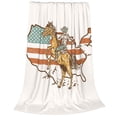 thumbnail image 2 of Fotbe Vintage Wild West Cowboy Manta de Franela Acolchonada con Estampado, Súper Suave y Esponjosa, Extra Grande para Sofá, Cama, Uso Todo el Año-60"x50", 2 of 7