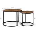 thumbnail image 6 of Homy Casa Nesting Coffee Table Set, Round Living Room Small Space Tables with Wood Top, Brown, 6 of 6