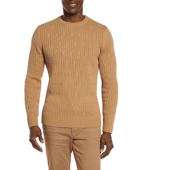 Express Men's Cable Knit Sweater Pecan XXL