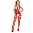 thumbnail image 4 of Fishnet Bodysuit Mesh Bodystocking Sexy Lingerie For Women Lace Babydoll Bodysuit Tight Nightwear, 4 of 6