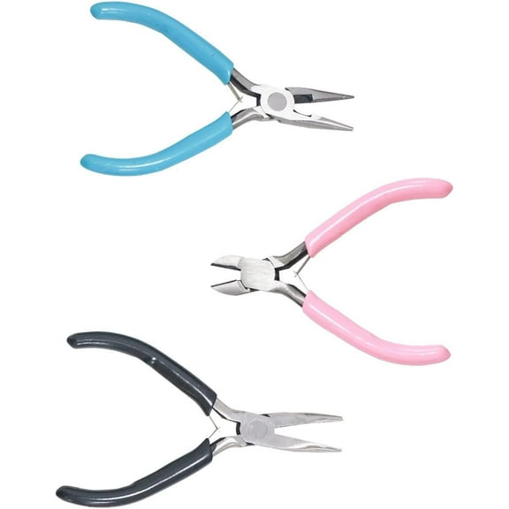 3 Pcs Jewelry Pliers Craft Wire Cutters,Needle Nose Pliers/Chain Nose Pliers, Round Nose Pliers, Jewelry Making Supplies, Use for Jewelry Repair, Wire Wrapping, for Jewelry Making