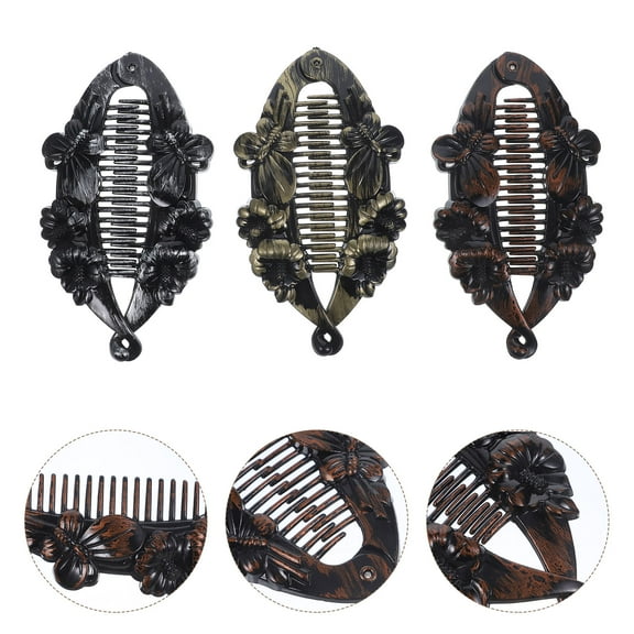 9 Pcs Vintage Banana Clip Painted Fish Party Hair Style Women's