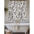 thumbnail image 7 of Bedroom Curtains 63 Inches length, Black Grey Spring Floral Window Treatment Curtain Drapes, Summer Botanical Watercolor Rustic Rod Pocket Curtain Panels for Living Room Kitchen, 42"x63", 2 Panels, 7 of 7