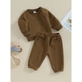 thumbnail image 3 of Bagilaanoe 2PCS Toddler Baby Boy Pants Set Long Sleeve Sweatshirt Pullover Tops + Sweatpants 6M 12M 18M 24M 3T Kids Casual Sweatsuits, 3 of 9