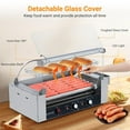 thumbnail image 4 of Garvee Hot Dog Roller Machine W/Cover, 18 Hot Dog 7 Roller Grill Cooker Machine for Commercial & Household Use, 1050W, Silver, 4 of 6
