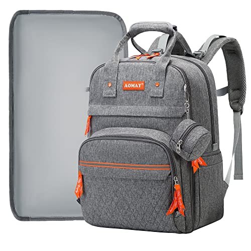Mochila pañales Aomay mamá, Bolsas cambio multifunción, Impermeables, Viaje, Maternidad, Gran capacidad (Regular)