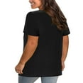 thumbnail image 7 of Wxjgog Plus Size Tops for Women Summer Short Sleeve Sexy V Neck Criss Cross T-Shirt Tunic Casual Loose Soft Tee Shirt(L-5XL), 7 of 7