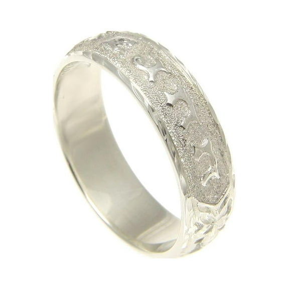 925 sterling silver personalized custom made 8mm Hawaiian scroll raised letter ring band size 8.5