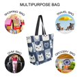 thumbnail image 7 of FORMRS Womens Canvas Tote Bag with Zipper Inner Pocket Shoulder Handbag, Blue Cats and Hearts, 7 of 7