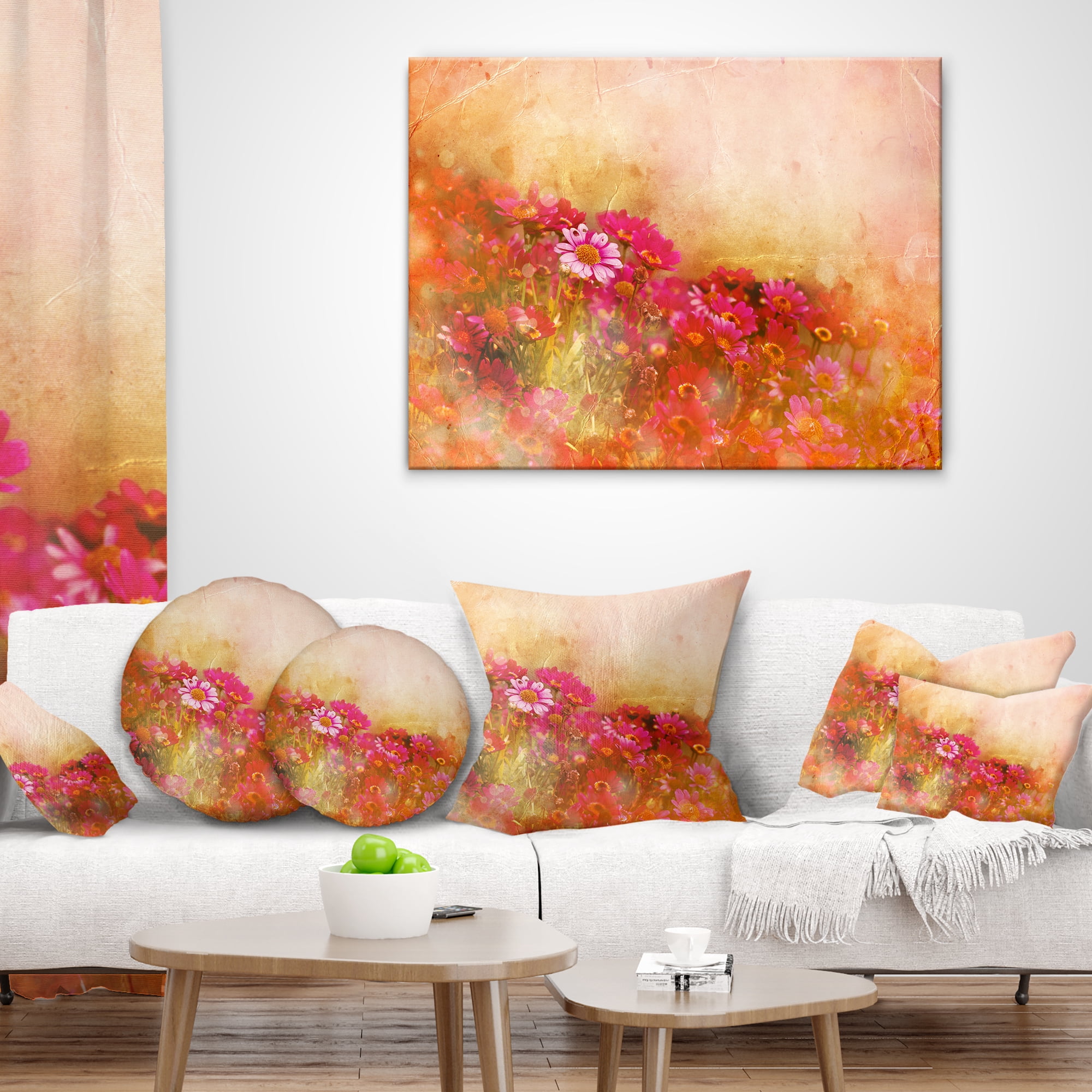 Designart Beautiful Little Flowers in Spring - Floral Throw Pillow - 16x16