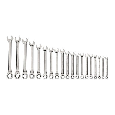 Snap-On Industrial Brands MWS-1125NRC Williams Combo Ratchet Wrench Set, 19 pcs.