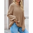 thumbnail image 6 of Women's Chunky Knit Sweater - Oversized Ribbed Crewneck Long Sleeve Top Fall Winter Casual Fashion, 6 of 7