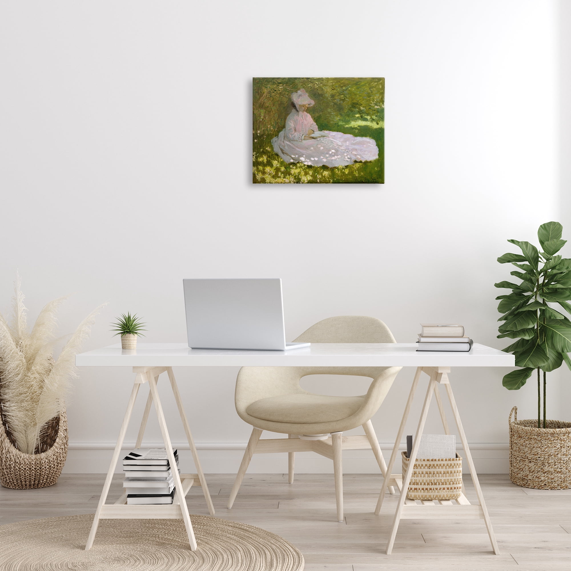 Stupell Industries Classical Monet Springtime Portrait People Painting Wrapped Canvas Art Print Wall Art, 20 x 16