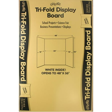 Ucreate 48 X36 White Tri Fold Display Board Walmart Com