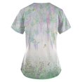 thumbnail image 3 of EHTMSAK Scrubs Tops for Women 4xi Floral with Pocket Nurses Uniform Workwear Tunic Casual Short Sleeve V-Neck Clinic Blouse Carer Top on Clearance Multicolor S, 3 of 3