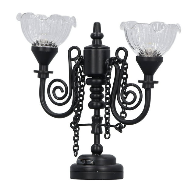 Luces para Casa de Muñecas, Iluminación para Casa de Muñecas a Escala 1:12, Lámpara de Araaña con Diseño de Flor Con Cabaza para Casa de Mañecas
