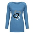 thumbnail image 3 of MesaSe T-Shirts à Manches Longues pour Femmes Time And Tru Femmes Mode Décontractée Imprimé Col Rond Ample T-Shirt à Manches Longues Haut Blouse Chandail, 3 of 6