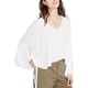 thumbnail image 1 of Rachel Roy Blusa de punto drapeado para mujer, blanca, pequeña, 1 of 1