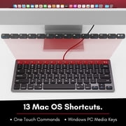 Macally Small USB Wired Keyboard for Mac and Windows - 78 Scissor Keys, 13 Shortcut Compatible Apple Keyboard - Mini Compact USB Computer Keyboard That Saves Space and Looks Great - Space Grey