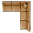 thumbnail image 3 of Sectional Sofa Set, Faux Vegan Leather, Tan, Modern Contemporary Urban Design, Living Lounge Room Hotel Lobby Hospitality, 3 of 10