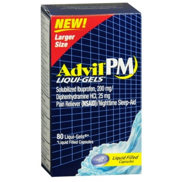 Advil PM Ibuprofen 200 mg LiquiGels 80 ea (Pack of 6)