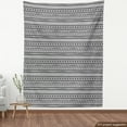 thumbnail image 3 of Ambesonne Ethnic Fabric by the Yard Upholstery, Geometric Black White, 2 Yards, Black White, 3 of 4