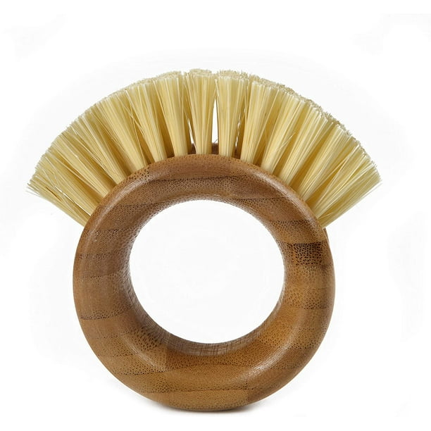 Plant Based Cleaning Brush for Vegetable, and Kitchen Dish Cleaning, Sisal & Coconut Fibers with