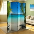 thumbnail image 6 of Oriental Furniture 6 ft. Tall Beach Room Divider - 4 Panel, 6 of 7