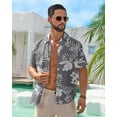 thumbnail image 2 of Men's Hawaiian Wrinkle Free Short Sleeve Button Down Tropical Floral Beach Vacation Shirt, 2 of 5
