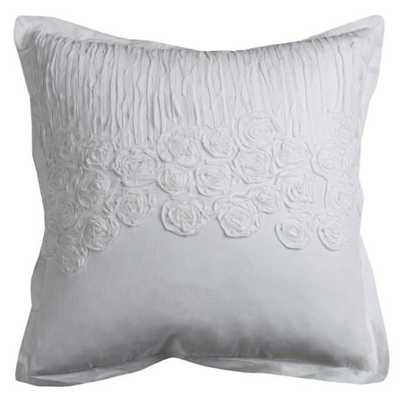 White Flourish - Rizzy Home Decorative Poly Filled Throw Pillow Flower And Flourish 20