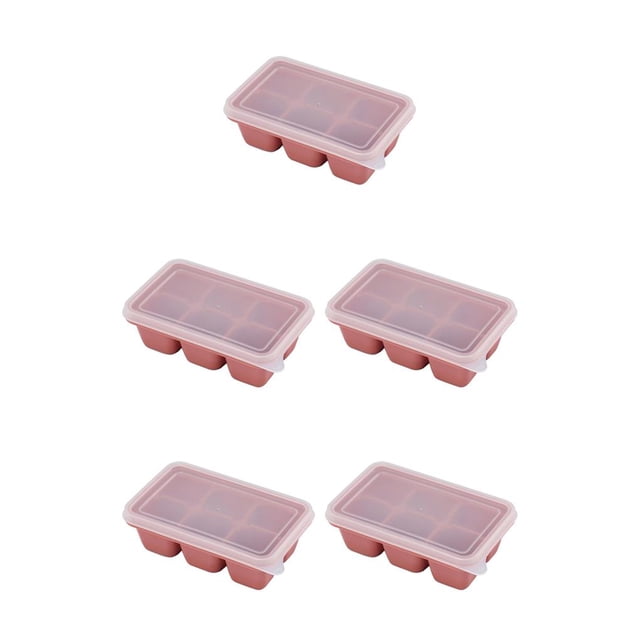 Advancent 6 cavidades Bandeja de cubitos de hielo Molde apilable Dulce Postre Pudín Chocolate Molde Cocina DIY Moldes con tapa Luz roja Type2 NO2 Advancent CBP077019