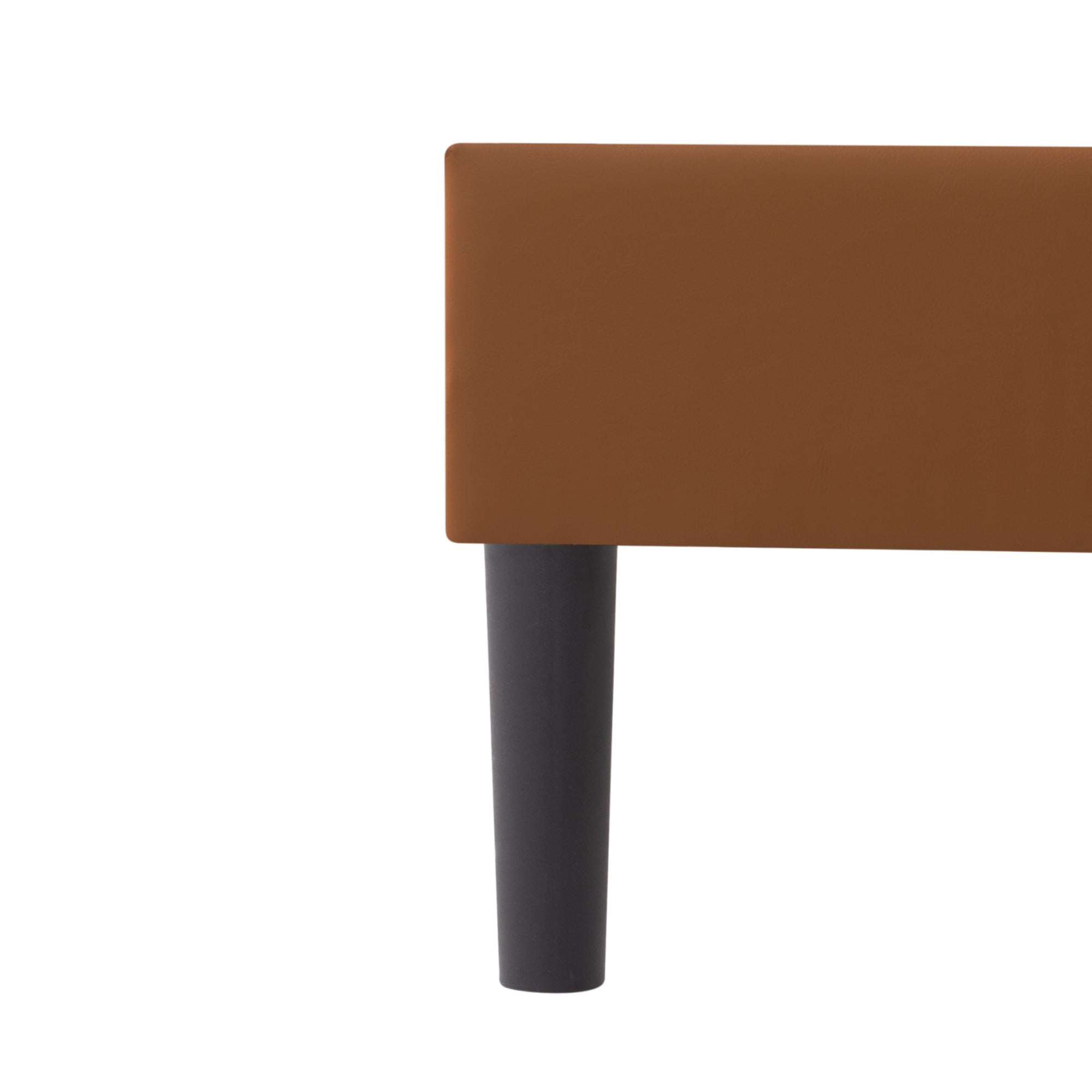 Gewnee Queen Size Bed Frame,Upholstered Platform Bed Frame with PU Headboard,Wood Platform Bed,No Box Spring.Brown