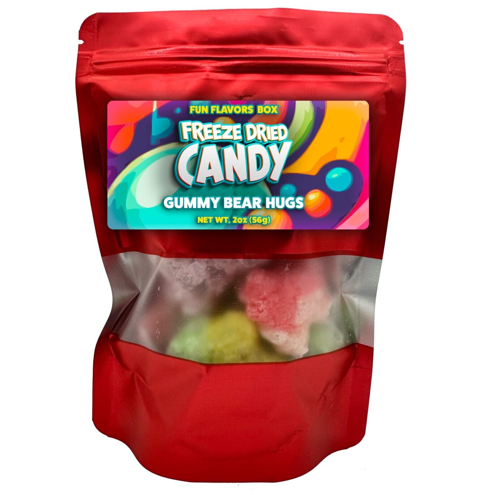 Fun Flavors Box Freeze Dried Candy Gummy Bear Hugs Crunchy Treats 2 oz