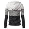 thumbnail image 4 of Kcodviy Women's Color Block Thick Junior Outerwear Sweatshirt Long Sleeve Zipper Mock Jacket Hooded Trendy Cardigan, 4 of 6