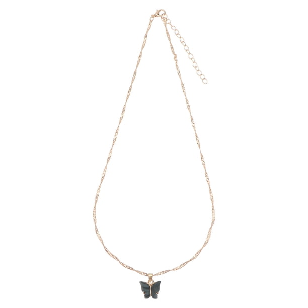 1pc elegante collar de mariposa de acrílico todo fósforo delicada cadena de clavícula