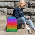 thumbnail image 6 of Rocae Rainbow Glitter for 16inch Clear Backpack Transparent School Backpack for Women Men, Capacity Clear Bag for College, Travel, 6 of 7