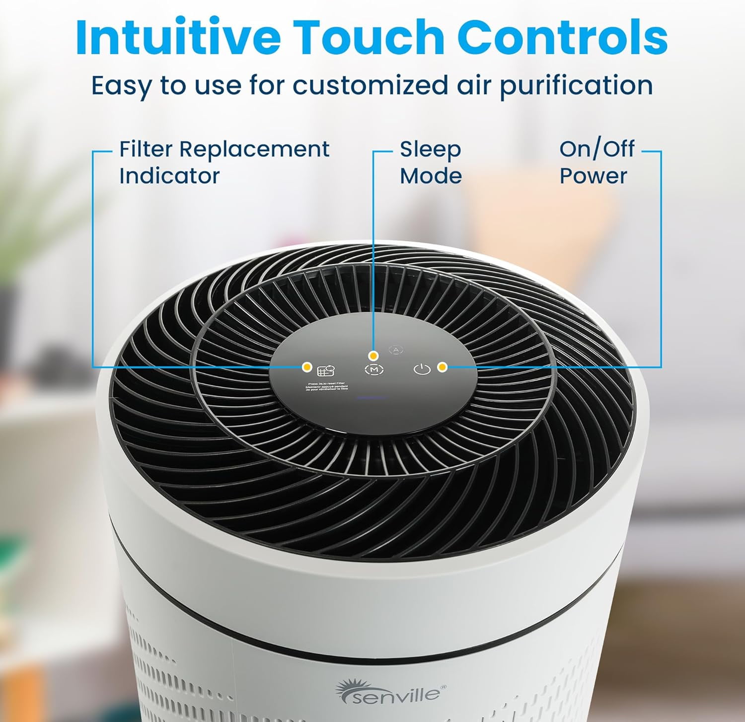 Senville Air Purifier, HEPA Filter, 250 sq ft Coverage