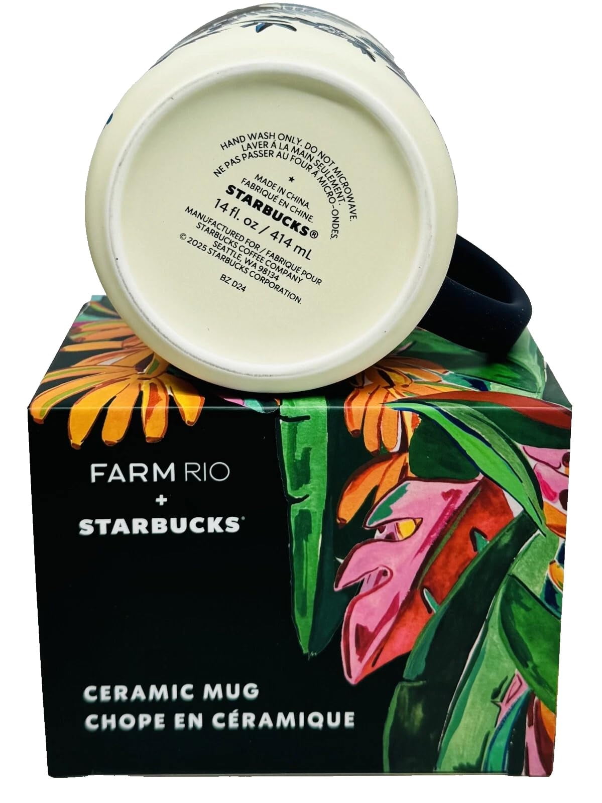 Starbucks x FARM Rio 2025 Lenço Azulejo Mug, 14 oz, Ceramic Coffee