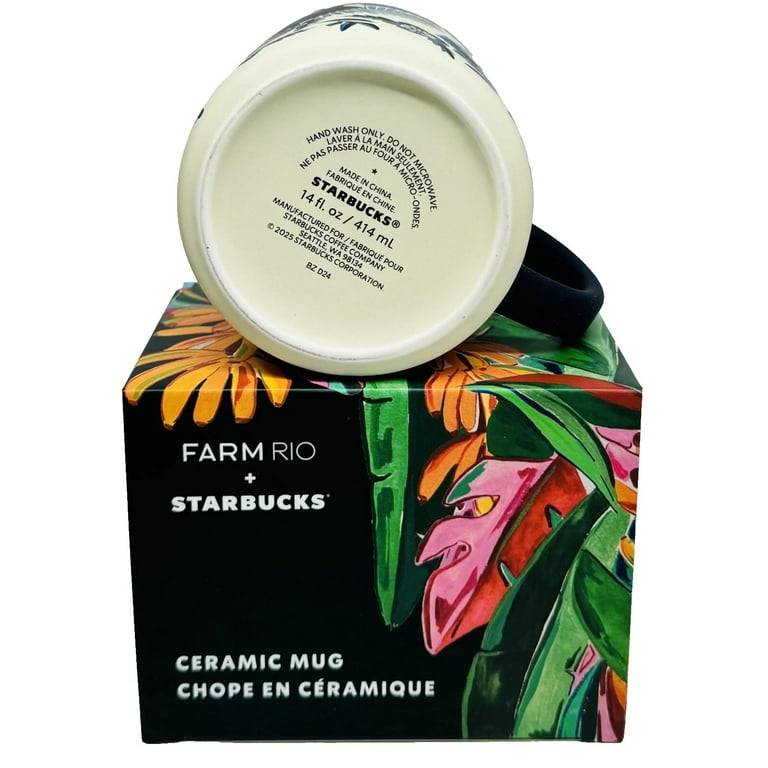 Starbucks x FARM Rio 2025 Lenço Azulejo Mug, 14 oz, Ceramic Coffee