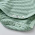 thumbnail image 2 of Newborn Baby Boy Clothes Ribbed Knitted Cotton Short Sleeve Romper +Pants Solid Color Summer Outfits Light Green 6-9 Months, 2 of 6