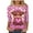 #570-Hot Pink, variant on Wowcloth Woman's Casual T-Shirt with Valentine Print, Loose Fit Round Neck and Three-Quarter Sleeves for Daily Wear and Valentine's Day