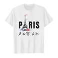 thumbnail image 3 of WEAIXIMIUNG Chemise à Phrase Enfants 2024 Thème France Mode Imprimé Manches Courtes Col Rond T-Shirt Hauts 6-7 Ans, 3 of 4