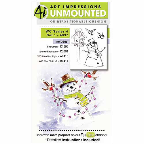 Art Impressions 4111 Watercolor Series WC Containers Rubber Stamp 