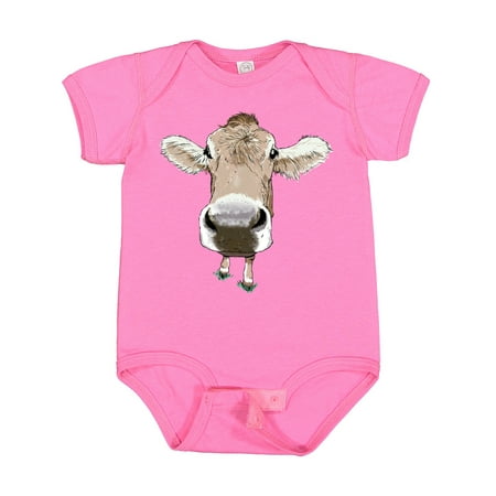 

Inktastic Funny Cow Close Up Gift Baby Boy or Baby Girl Bodysuit