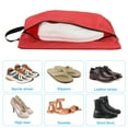 thumbnail image 4 of Bolsas de zapatos Uxcell para viajar, bolsa de zapatos portátil con cremallera para viajar, paquete de 3 rojo, 4 of 5