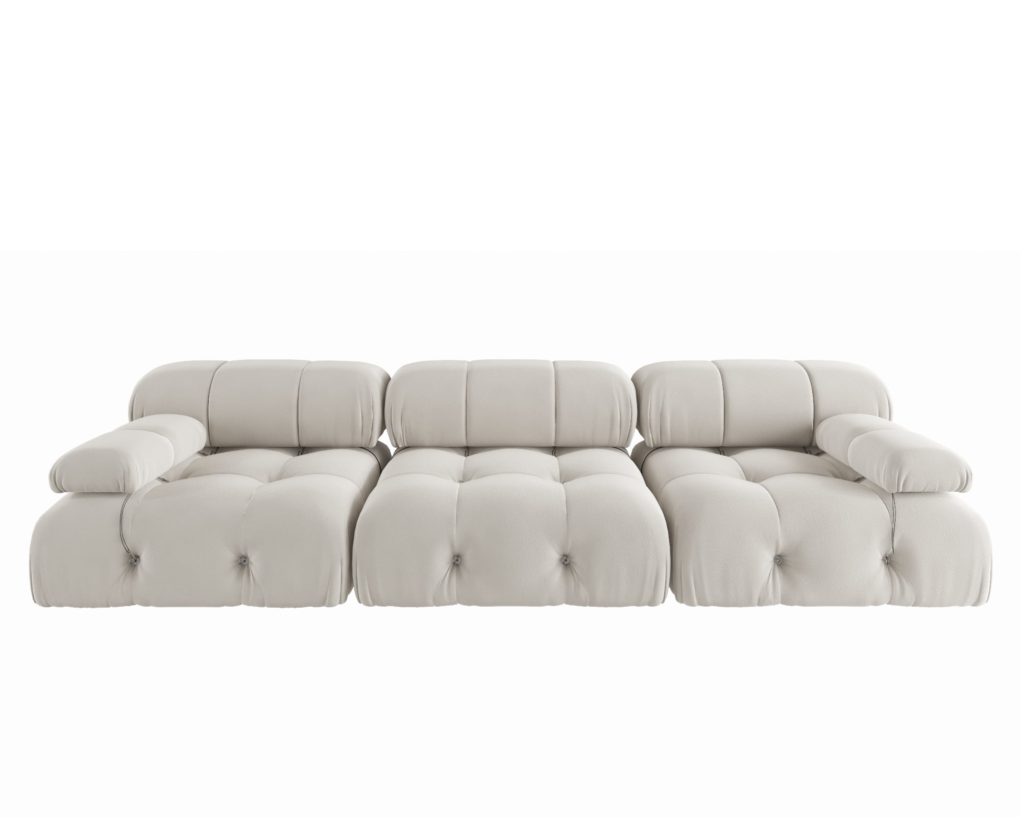 bokifol 104"Modular Sectional Sofa for Living Room,Cloud Couch 3-Seat Sofa for Apartment,Office,Bedroom,Beige