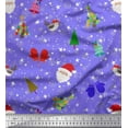 thumbnail image 1 of Soimoi Poly Georgette Fabric Snowflake,Tree & Gloves Winter Theme Printed Craft Fabric by The Yard 52 Inch Wide, 1 of 1