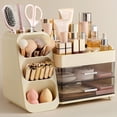 thumbnail image 1 of Organizador de maquillaje HBlife con portaescobillas para tocador, color beige, 1 of 6