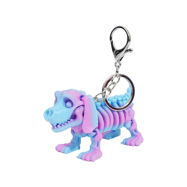Articulated Skeleton Dog Keychain Poseable Joints Backpack Pendant Removable Collectible Figure Accessory